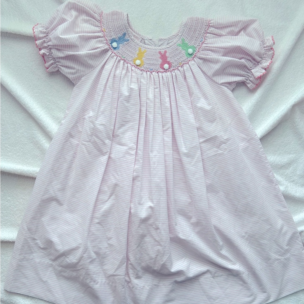 Petit Bebe 2T Easter bunny smocked dress